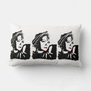 Greta in Black and White Lumbar Cushion