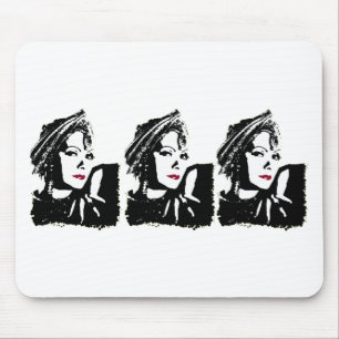 Greta in Black and White Mouse Pad