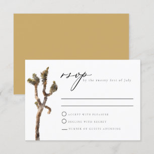 GRETA Watercolor Joshua Tree Wedding RSVP Card