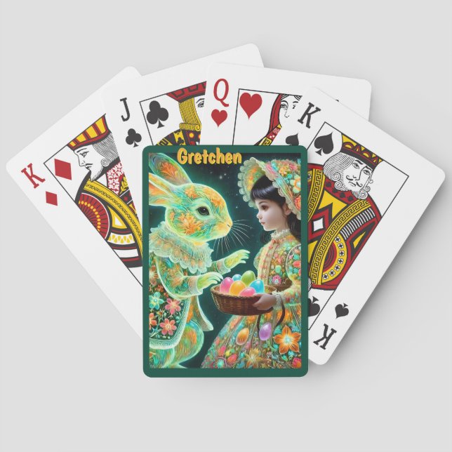 GRETCHEN ~ EASTER BUNNY GIFT EGGS ~ PLAYING CARDS (Back)