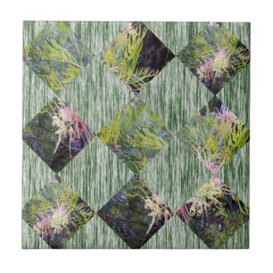 Grevillea: Embracing Nature's Diamond Patterns, Ceramic Tile