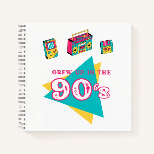 "Grew up in the 90's" retro graphic  Notebook (Front)