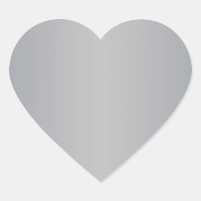 Grey 1 - Silver and Roman Silver Gradient Heart Sticker (Front)