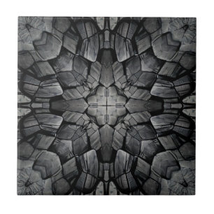 Grey 4 pointed star geometric stone mosaic  ceramic tile