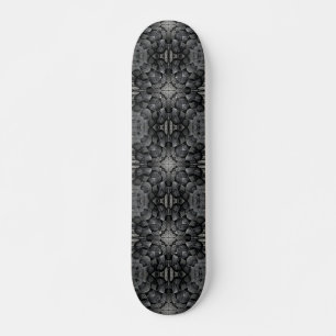 Grey 4 pointed star geometric stone mosaic skateboard