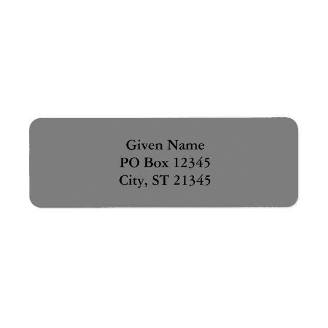 Grey 808080 return address label (Front)
