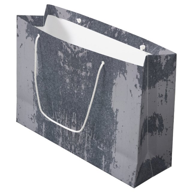Grey Abstract Art Large Gift Bag (Front Angled)