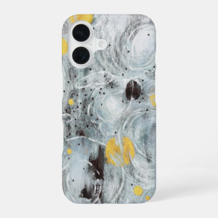 Grey Abstract Artistic Texture Design iPhone 16 Case