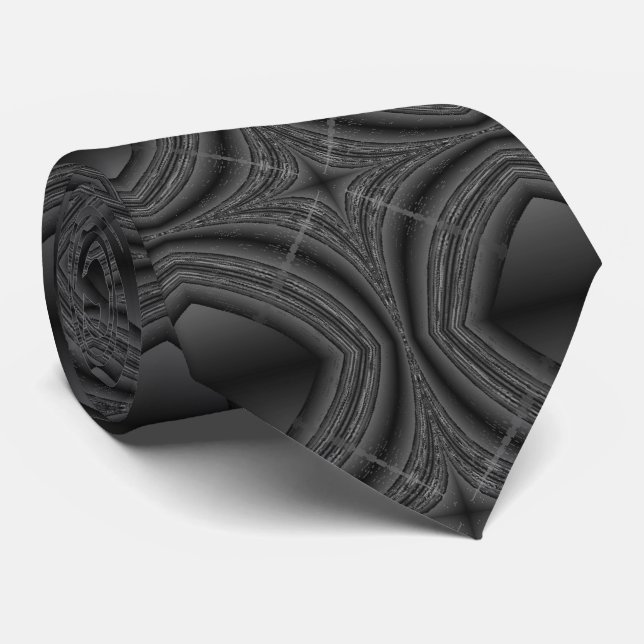 Grey abstract diamond tie (Rolled)