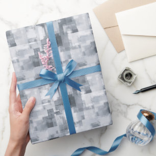 Grey Abstract Paint Wrapping Paper