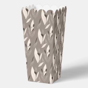 Grey abstract red retro flower pattern favour box