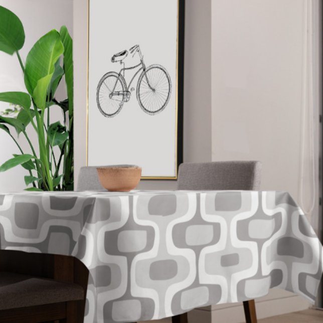 Grey Abstract Squares Pattern Tablecloth (Creator Uploaded)