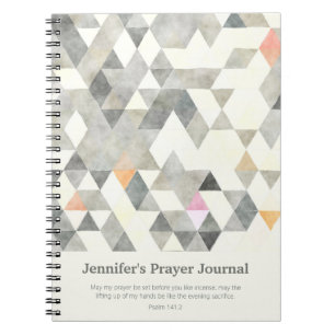 Grey Abstract Triangles Custom Prayer Journal