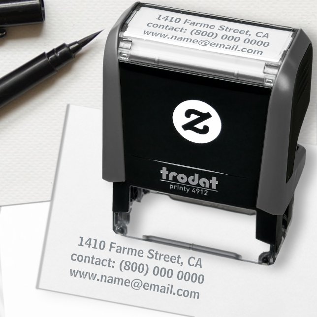 Grey Address Contact Information Self-inking Stamp (Creator Uploaded)
