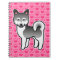 Grey Alaskan Klee Kai Dog Love Illustration Pink
