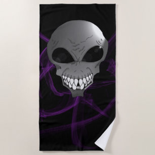 Grey alien Beach Towel