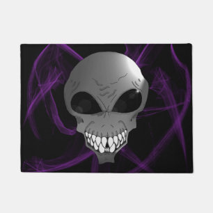 Grey alien Door Mat
