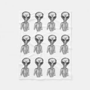 Grey Alien Fleece Blanket