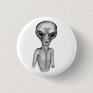 Grey Alien , I want to believe 3 Cm Round Badge
