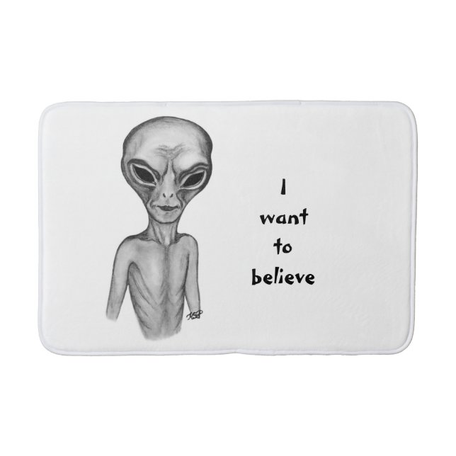 Grey Alien , I want to believe Bath Mat (Front)