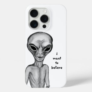 Grey Alien , I want to believe iPhone 15 Pro Case