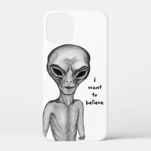 Grey Alien , I want to believe iPhone 12 Mini Case