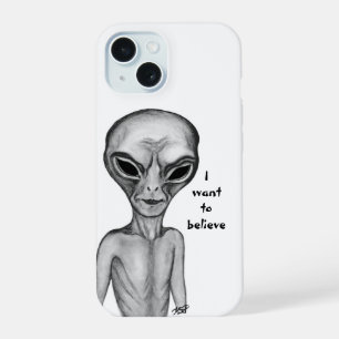 Grey Alien , I want to believe iPhone 15 Case