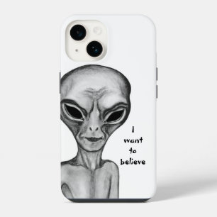 Grey Alien , I want to believe iPhone 14 Case