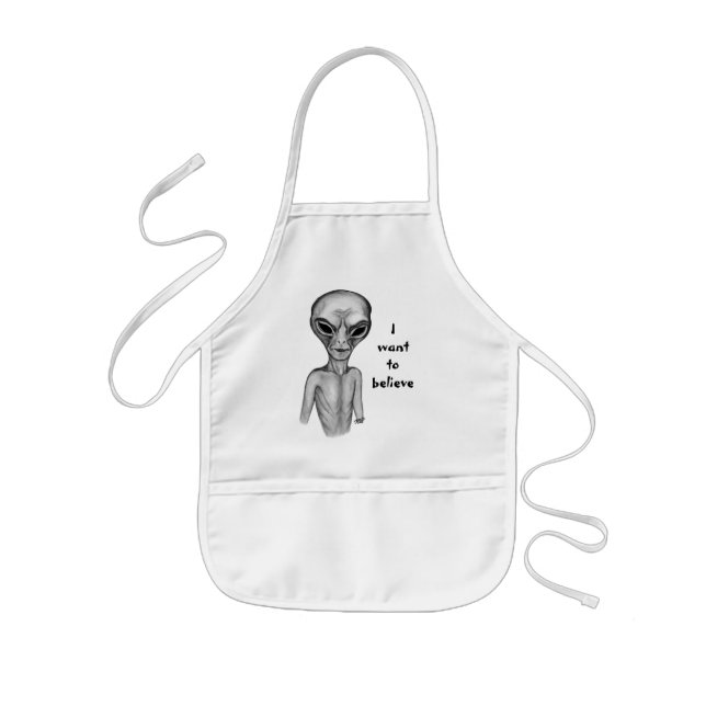Grey Alien , I want to believe Kids Apron (Front)
