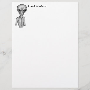 Grey Alien , I want to believe Letterhead