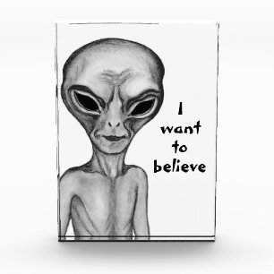 Grey Alien , I want to believe Photo Block