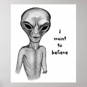 Grey Alien , I want to believe Poster