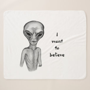 Grey Alien , I want to believe Sherpa Blanket