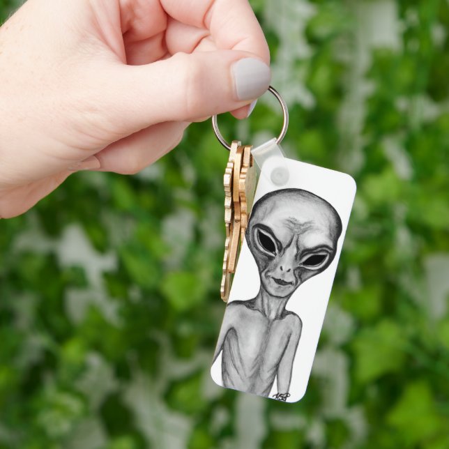 Grey Alien Key Ring (Hand)