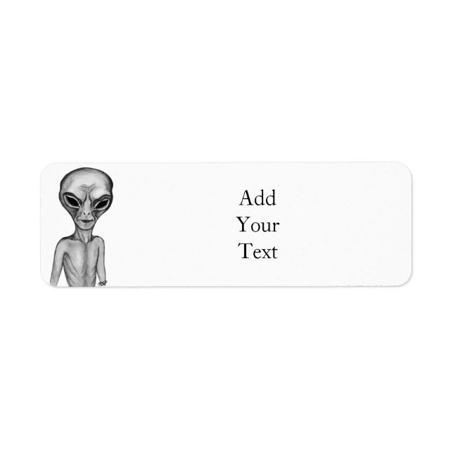 Grey Alien Label Return Address Label (Front)