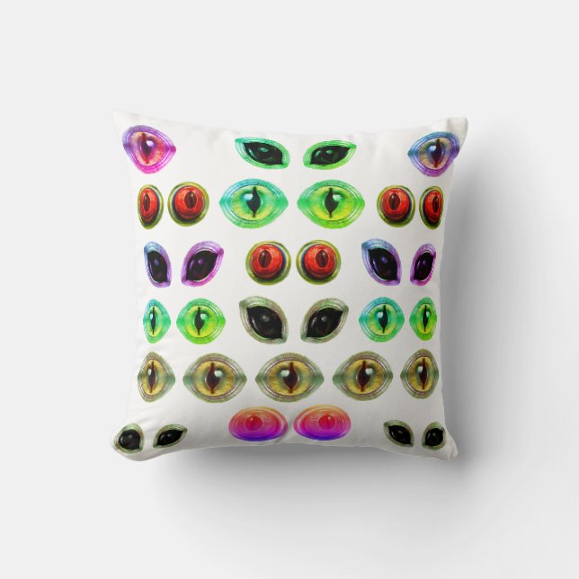 Grey Alien Martian Lizard Dragon Monster Eyes Cushion (Front)