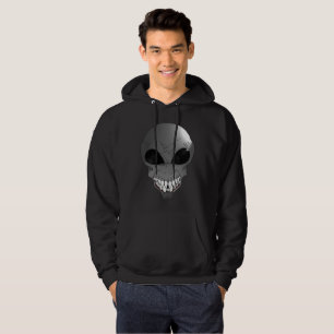 Grey alien Men's Basic Hooded Sweatshirt