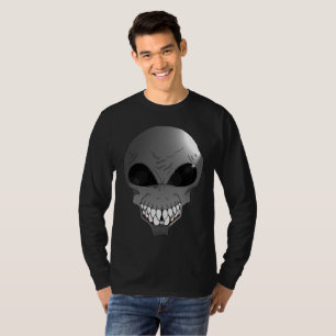 Grey alien Men's Basic Long Sleeve T-Shirt