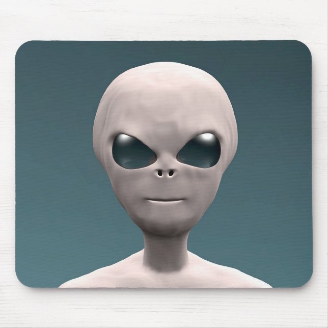 Grey Alien Mouse Pad (Front)