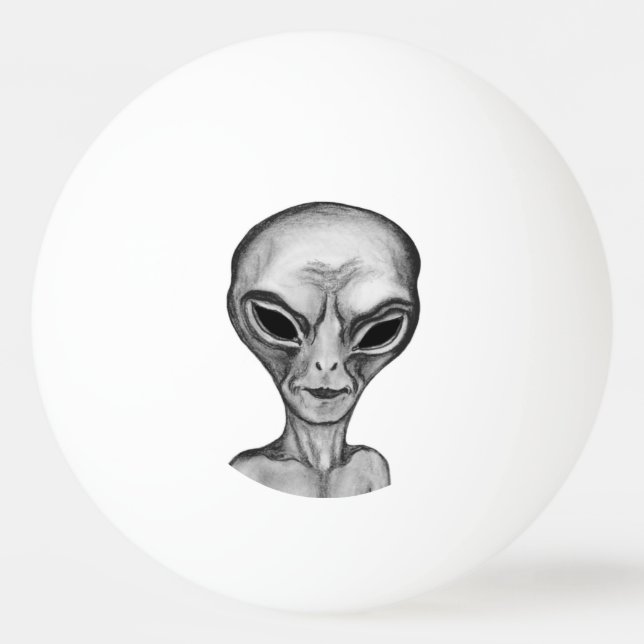 Grey Alien Ping Pong Ball (Front)
