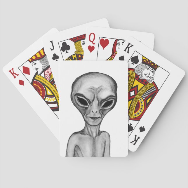 Grey Alien Playing Cards (Back)
