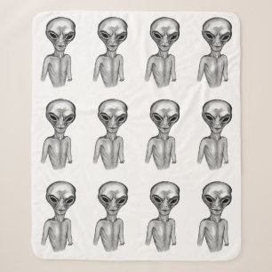 Grey Alien Sherpa Blanket