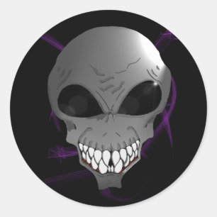 Grey alien sticker sheet