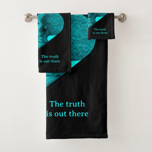 Grey Alien, the truth is out there Bath Towel Set (Insitu)