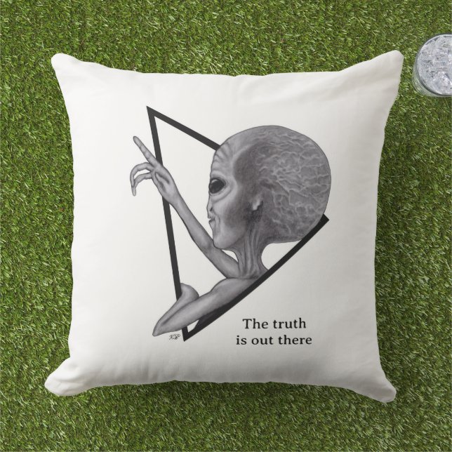 Grey Alien, the truth is out there Cushion (Grass)