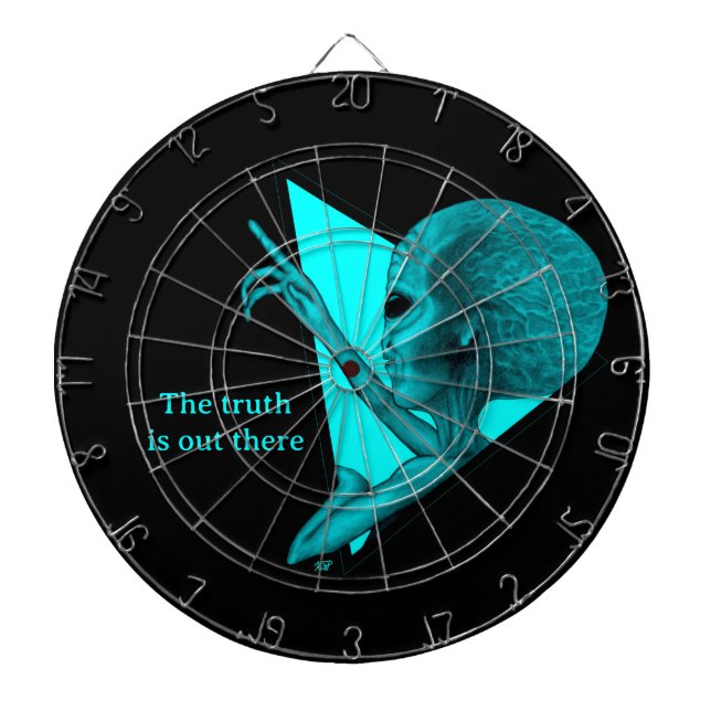Grey Alien, the truth is out there Dartboard (Front)