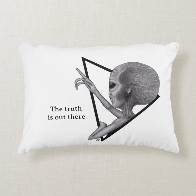 Grey Alien, the truth is out there Decorative Cushion (Front)