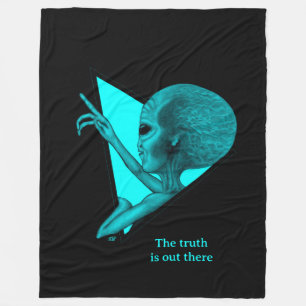 Grey Alien, the truth is out there Fleece Blanket