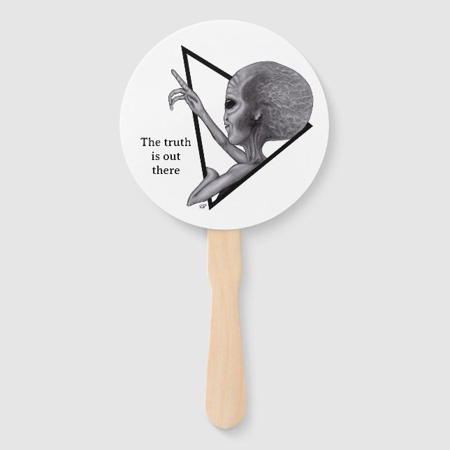 Grey Alien, the truth is out there Hand Fan (Front)