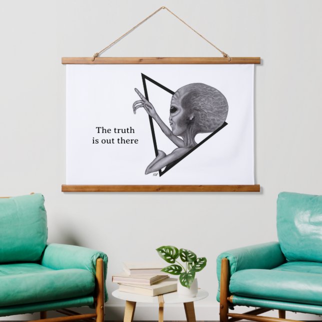Grey Alien, the truth is out there Hanging Tapestry (Living Room)